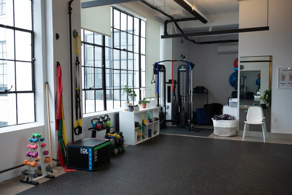 The open gym space at Foundations Physical Therapy in Dobbs Ferry